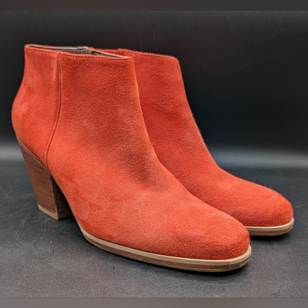 Rachel Comey Orange Suede Mars Boot, Ankle Bootie US 7, EUC